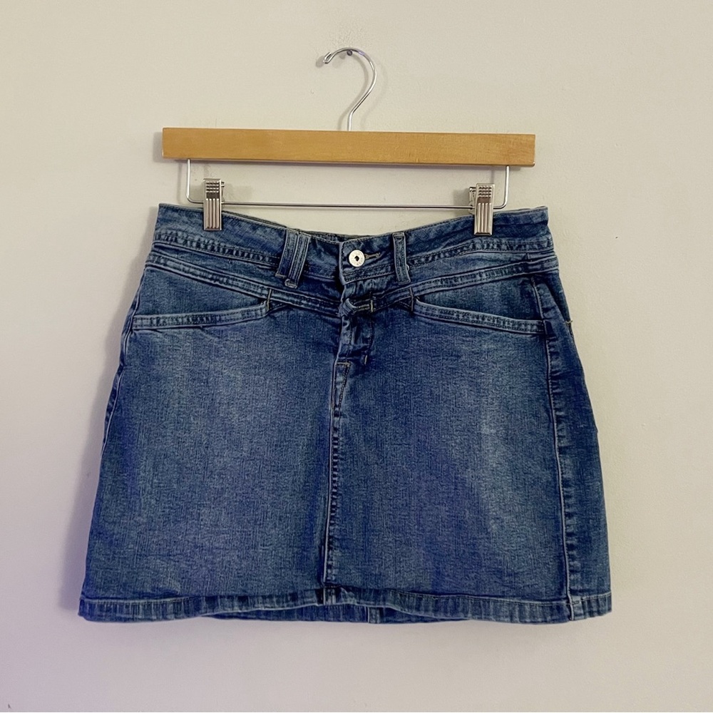 Vintage Y2k Marithe Fancois Girbraud Classic Blue Denim Mini Skirt Festival